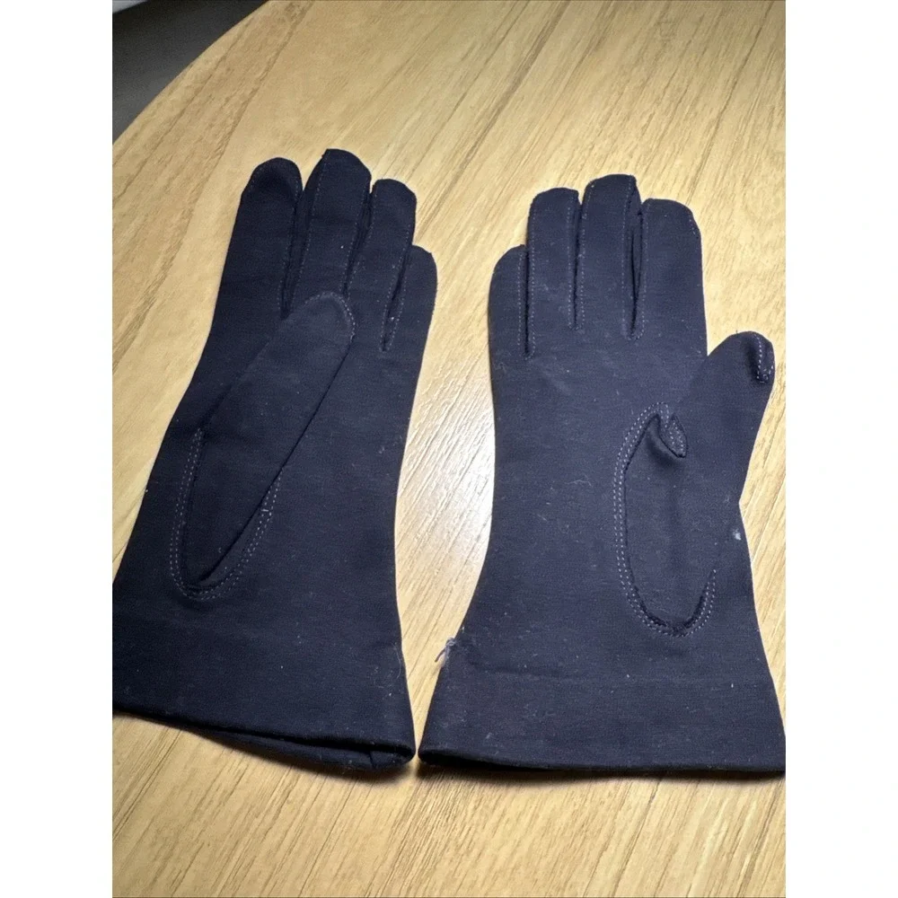 Alexette Bacmo Leather Vintage Gloves Size 6.5 Super Soft Black Wrist‎